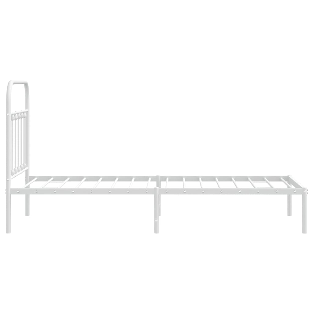 Bedframe met hoofdbord metaal wit 90x190 cm Bedden & bedframes | Creëer jouw Trendy Thuis | Gratis bezorgd & Retour | Trendy.nl