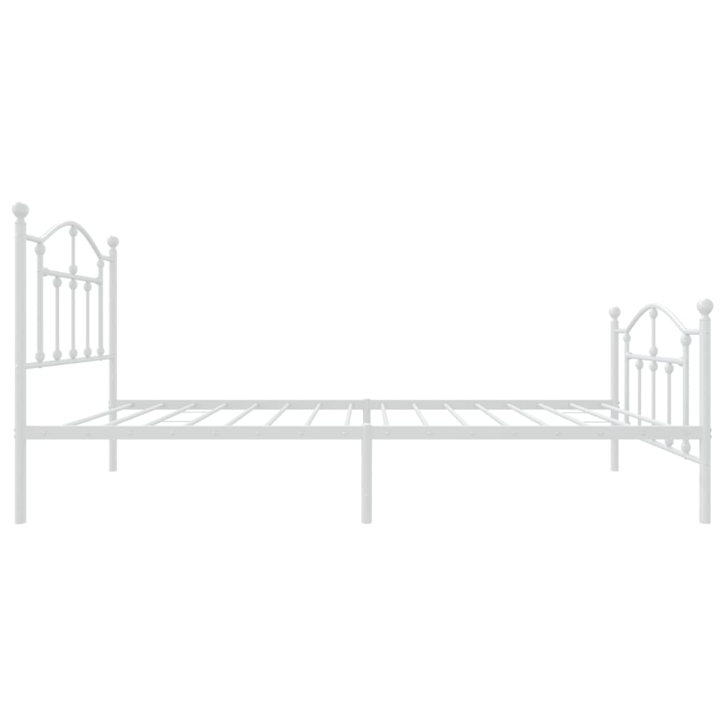 Bedframe met hoofd- en voeteneinde metaal wit 90x190 cm Bedden & bedframes | Creëer jouw Trendy Thuis | Gratis bezorgd & Retour | Trendy.nl