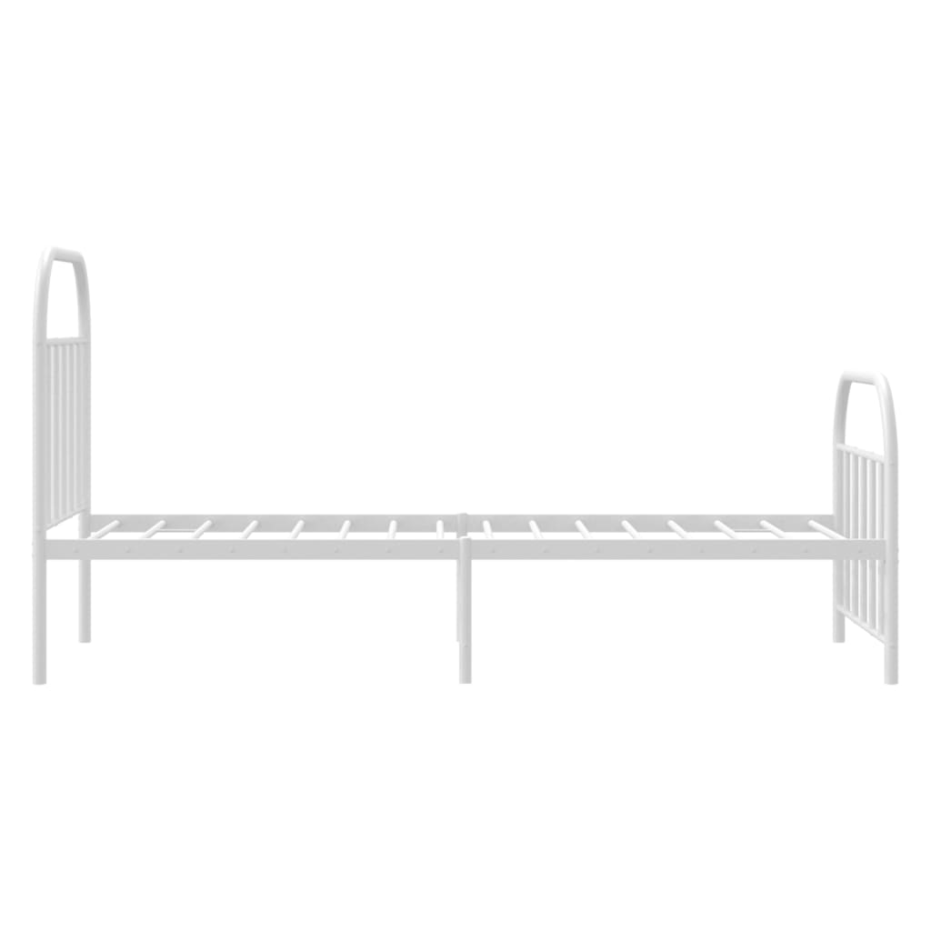 Bedframe met hoofd- en voeteneinde metaal wit 90x190 cm Bedden & bedframes | Creëer jouw Trendy Thuis | Gratis bezorgd & Retour | Trendy.nl