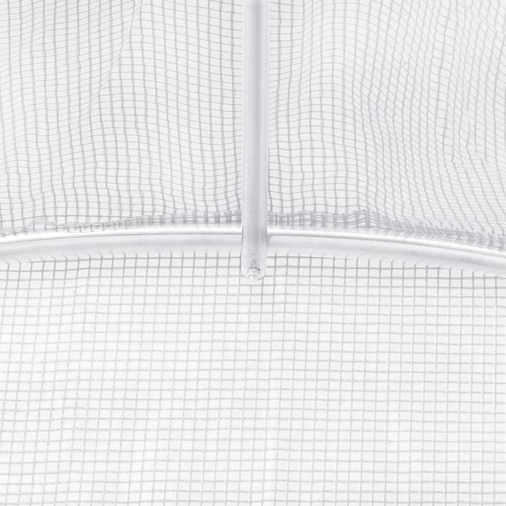 Tuinkas met stalen frame 24 m² 6x4x2,85 m wit