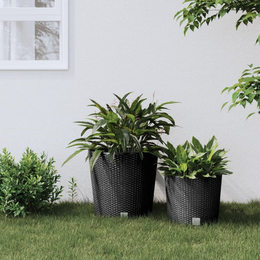 Plantenbak uitneembare bak rattan-look 35/37,5 L PP antraciet Bloempotten & plantenbakken | Creëer jouw Trendy Thuis | Gratis bezorgd & Retour | Trendy.nl