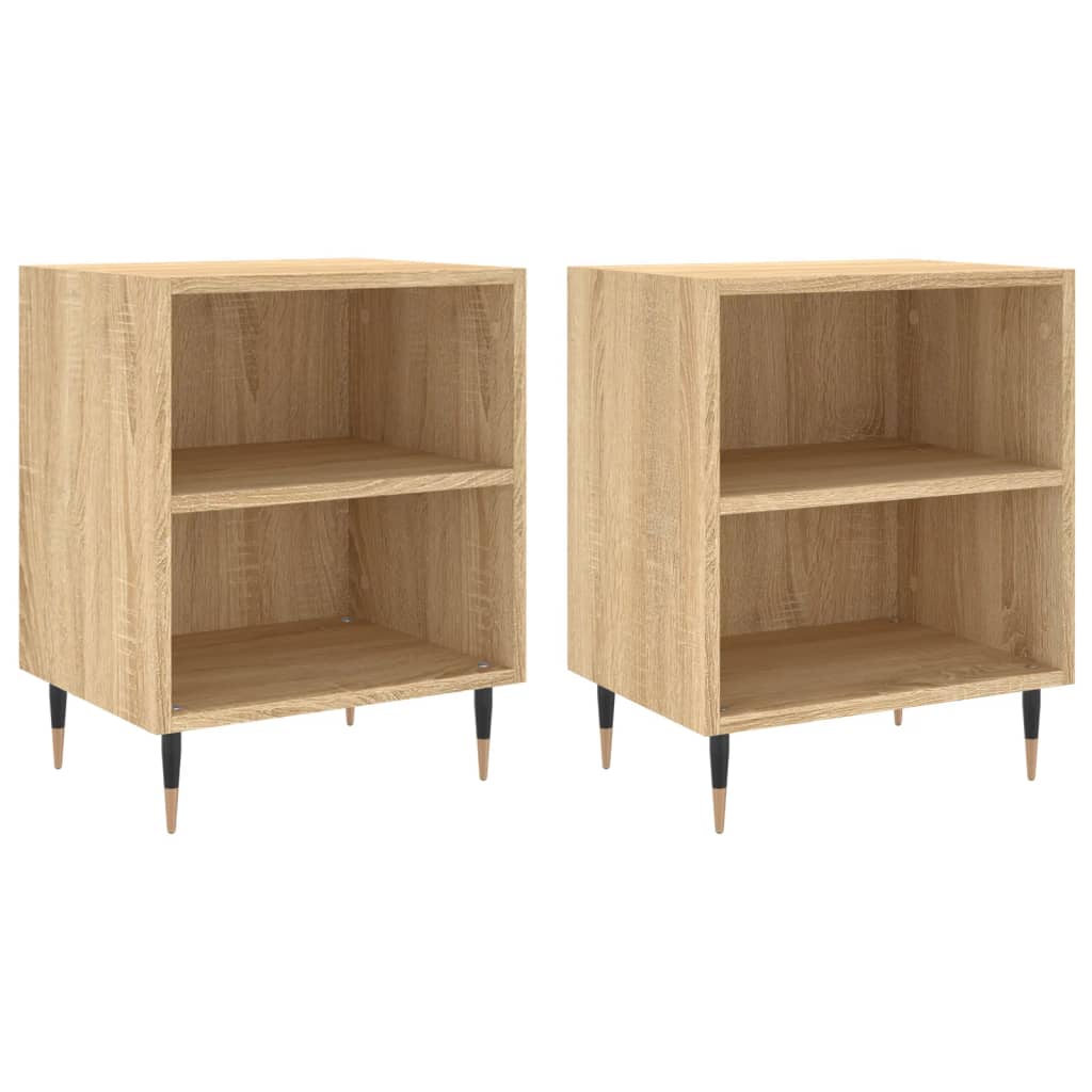 Nachtkastjes 2 st 40x30x50 cm bewerkt hout sonoma eikenkleurig Nachtkastjes | Creëer jouw Trendy Thuis | Gratis bezorgd & Retour | Trendy.nl