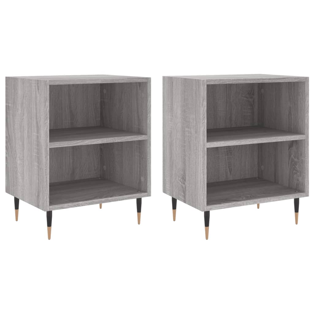 Nachtkastjes 2 st 40x30x50 cm bewerkt hout grijs sonoma eiken Nachtkastjes | Creëer jouw Trendy Thuis | Gratis bezorgd & Retour | Trendy.nl