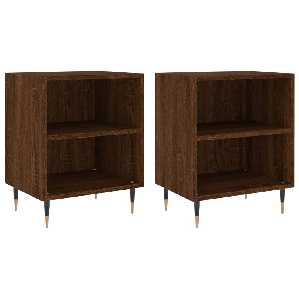 Nachtkastjes 2 st 40x30x50 cm bewerkt hout bruin eikenkleur Nachtkastjes | Creëer jouw Trendy Thuis | Gratis bezorgd & Retour | Trendy.nl