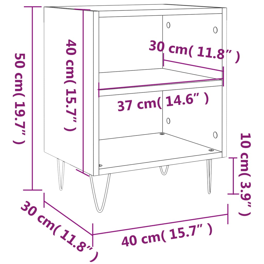 Nachtkastjes 2 st 40x30x50 cm bewerkt hout wit Nachtkastjes | Creëer jouw Trendy Thuis | Gratis bezorgd & Retour | Trendy.nl