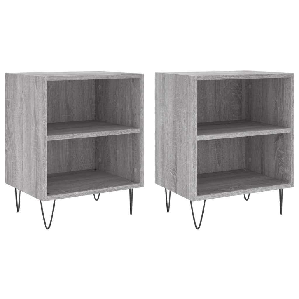 Nachtkastjes 2 st 40x30x50 cm bewerkt hout grijs sonoma eiken Nachtkastjes | Creëer jouw Trendy Thuis | Gratis bezorgd & Retour | Trendy.nl