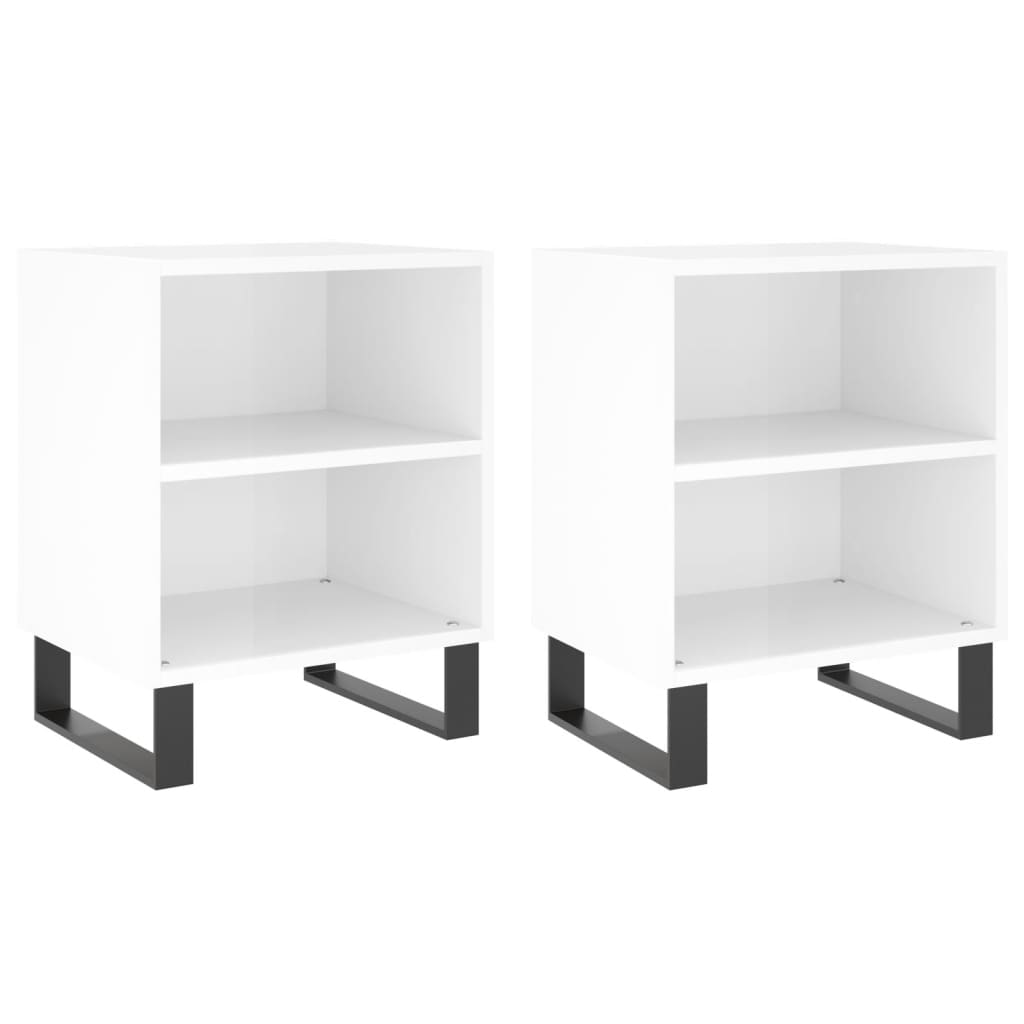 Nachtkastjes 2 st 40x30x50 cm bewerkt hout hoogglans wit Nachtkastjes | Creëer jouw Trendy Thuis | Gratis bezorgd & Retour | Trendy.nl