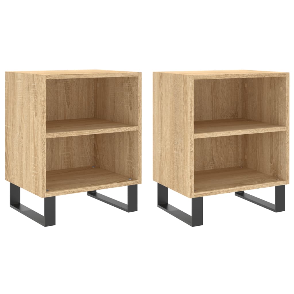 Nachtkastjes 2 st 40x30x50 cm bewerkt hout sonoma eikenkleurig Nachtkastjes | Creëer jouw Trendy Thuis | Gratis bezorgd & Retour | Trendy.nl