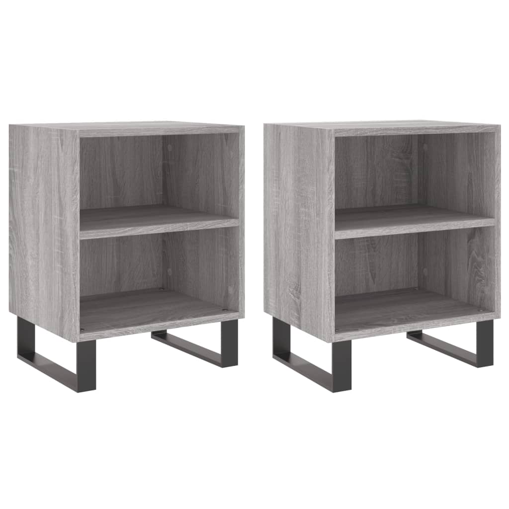 Nachtkastjes 2 st 40x30x50 cm bewerkt hout grijs sonoma eiken Nachtkastjes | Creëer jouw Trendy Thuis | Gratis bezorgd & Retour | Trendy.nl