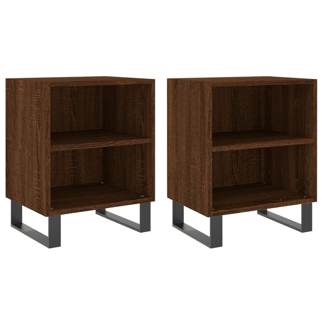 Nachtkastjes 2 st 40x30x50 cm bewerkt hout bruin eikenkleur Nachtkastjes | Creëer jouw Trendy Thuis | Gratis bezorgd & Retour | Trendy.nl