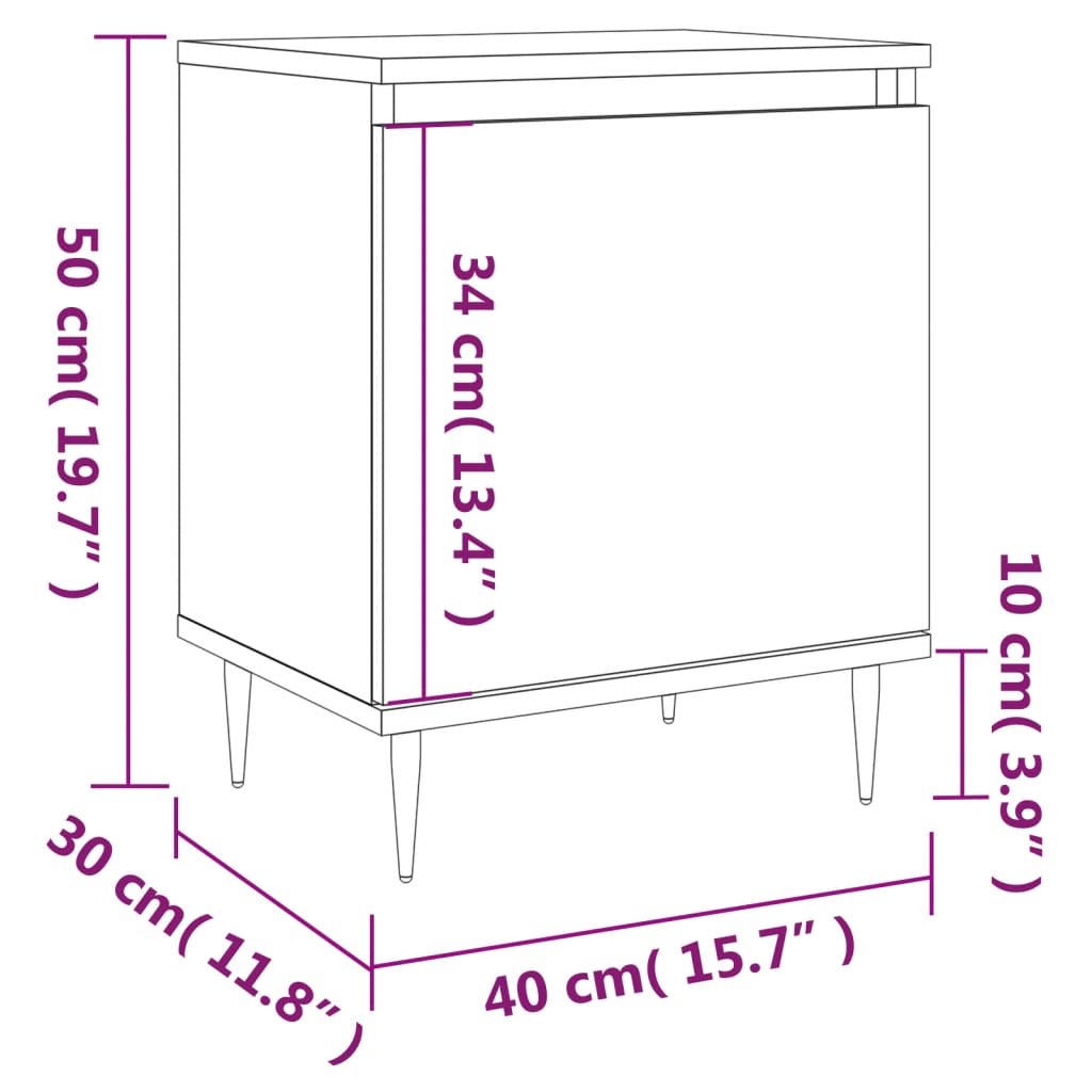 Nachtkastjes 2 st 40x30x50 cm bewerkt hout zwart Nachtkastjes | Creëer jouw Trendy Thuis | Gratis bezorgd & Retour | Trendy.nl