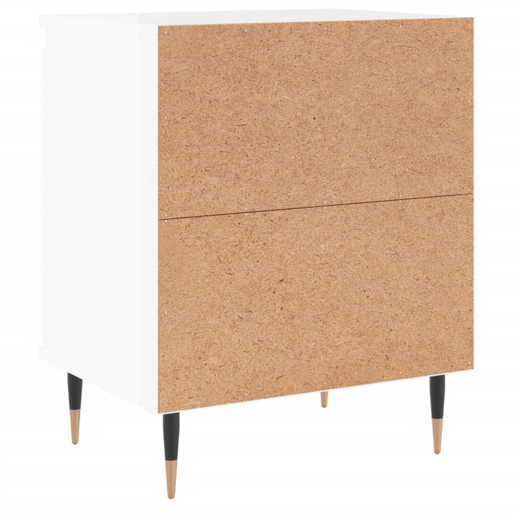 Nachtkastje 40x30x50 cm bewerkt hout hoogglans wit Nachtkastjes | Creëer jouw Trendy Thuis | Gratis bezorgd & Retour | Trendy.nl