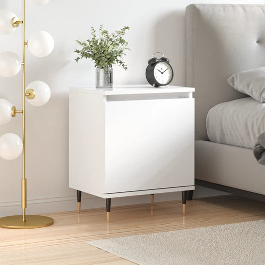 Nachtkastje 40x30x50 cm bewerkt hout hoogglans wit Nachtkastjes | Creëer jouw Trendy Thuis | Gratis bezorgd & Retour | Trendy.nl