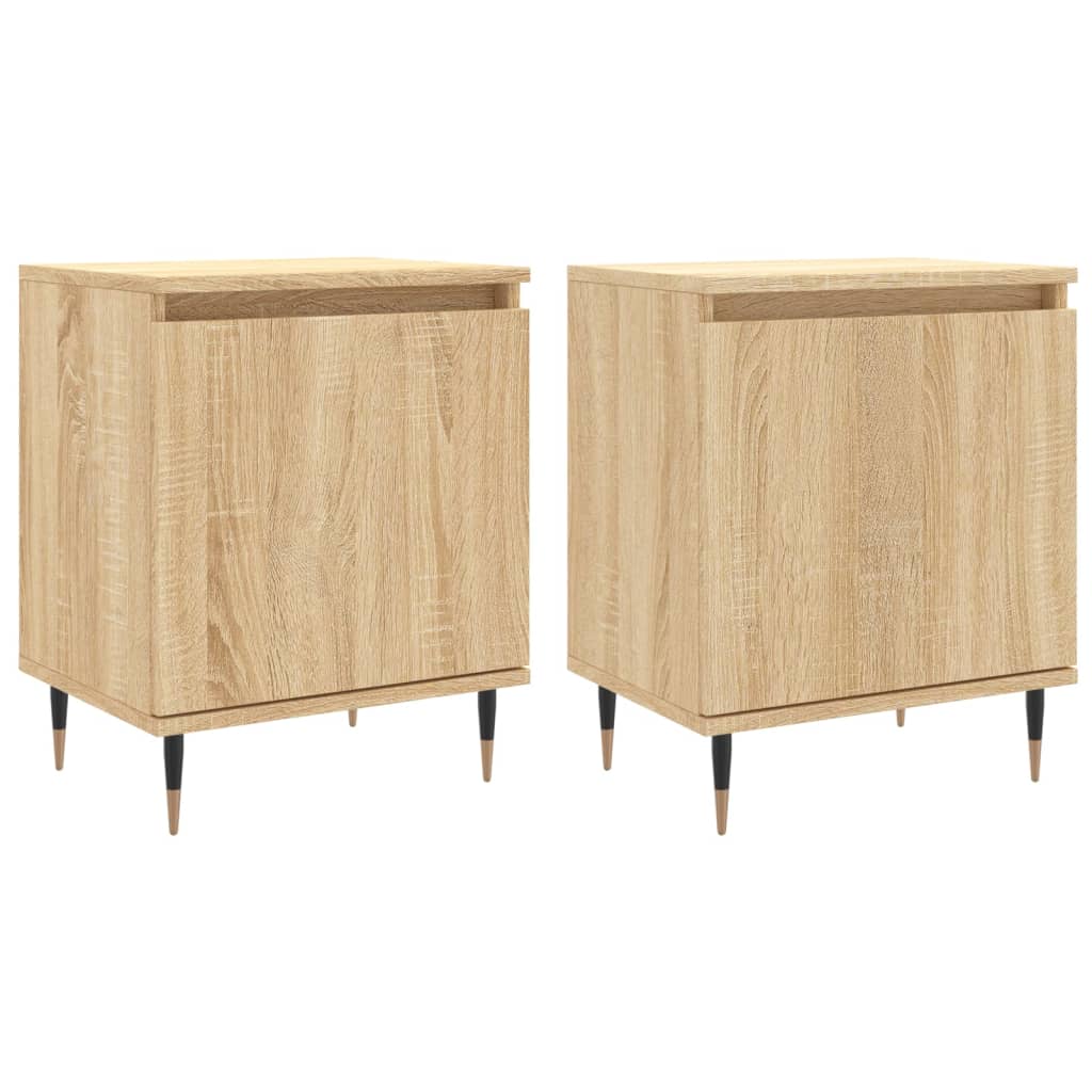 Nachtkastjes 2 st 40x30x50 cm bewerkt hout sonoma eikenkleurig Nachtkastjes | Creëer jouw Trendy Thuis | Gratis bezorgd & Retour | Trendy.nl