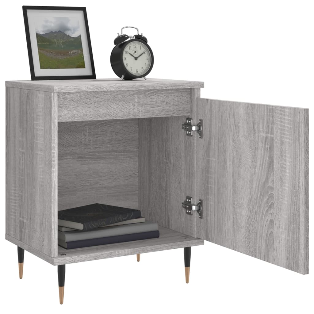 Nachtkastjes 2 st 40x30x50 cm bewerkt hout grijs sonoma eiken Nachtkastjes | Creëer jouw Trendy Thuis | Gratis bezorgd & Retour | Trendy.nl