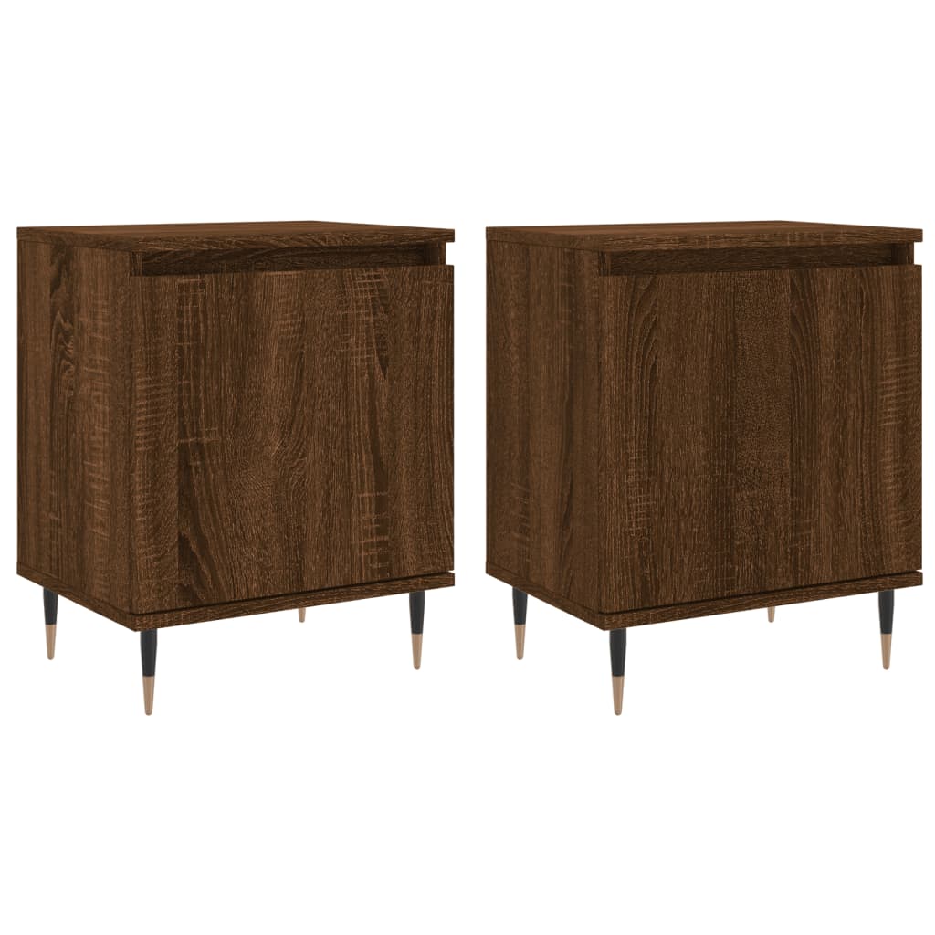 Nachtkastjes 2 st 40x30x50 cm bewerkt hout bruin eikenkleur Nachtkastjes | Creëer jouw Trendy Thuis | Gratis bezorgd & Retour | Trendy.nl