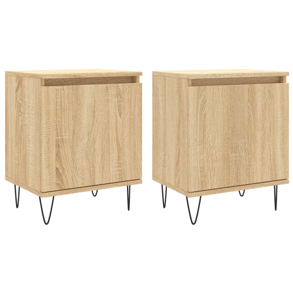 Nachtkastjes 2 st 40x30x50 cm bewerkt hout sonoma eikenkleurig Nachtkastjes | Creëer jouw Trendy Thuis | Gratis bezorgd & Retour | Trendy.nl