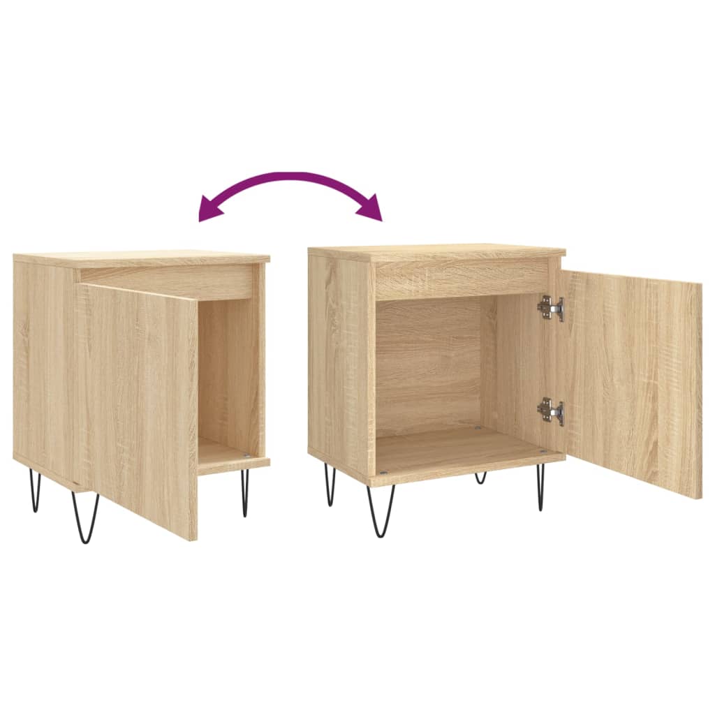 Nachtkastjes 2 st 40x30x50 cm bewerkt hout sonoma eikenkleurig Nachtkastjes | Creëer jouw Trendy Thuis | Gratis bezorgd & Retour | Trendy.nl