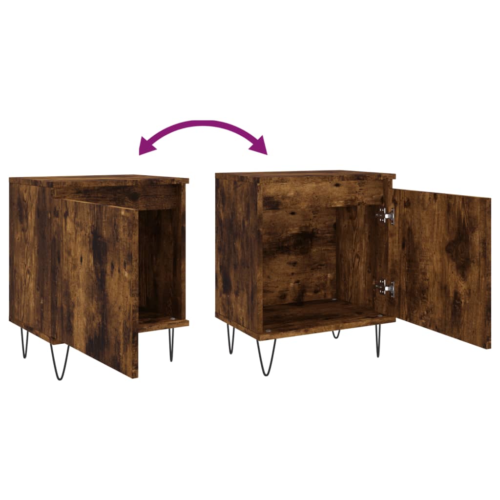 Nachtkastjes 2 st 40x30x50 cm bewerkt hout gerookt eikenkleurig Nachtkastjes | Creëer jouw Trendy Thuis | Gratis bezorgd & Retour | Trendy.nl