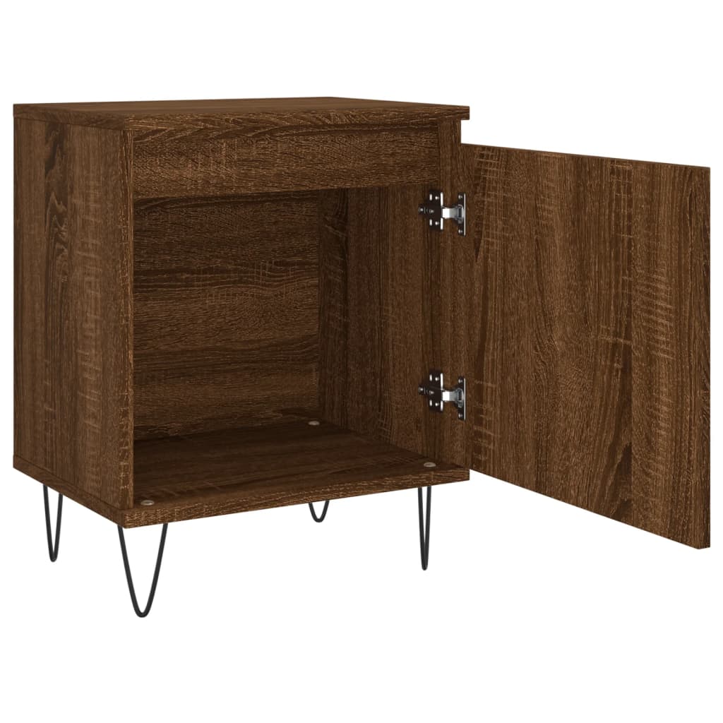 Nachtkastjes 2 st 40x30x50 cm bewerkt hout bruin eikenkleur Nachtkastjes | Creëer jouw Trendy Thuis | Gratis bezorgd & Retour | Trendy.nl