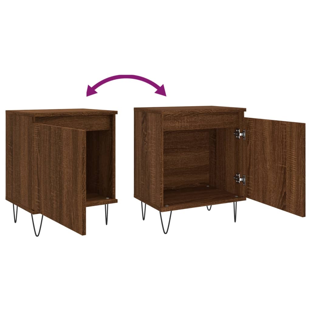 Nachtkastjes 2 st 40x30x50 cm bewerkt hout bruin eikenkleur Nachtkastjes | Creëer jouw Trendy Thuis | Gratis bezorgd & Retour | Trendy.nl