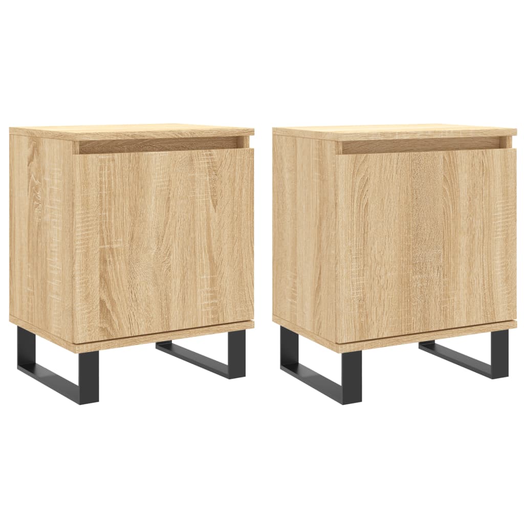 Nachtkastjes 2 st 40x30x50 cm bewerkt hout sonoma eikenkleurig Nachtkastjes | Creëer jouw Trendy Thuis | Gratis bezorgd & Retour | Trendy.nl