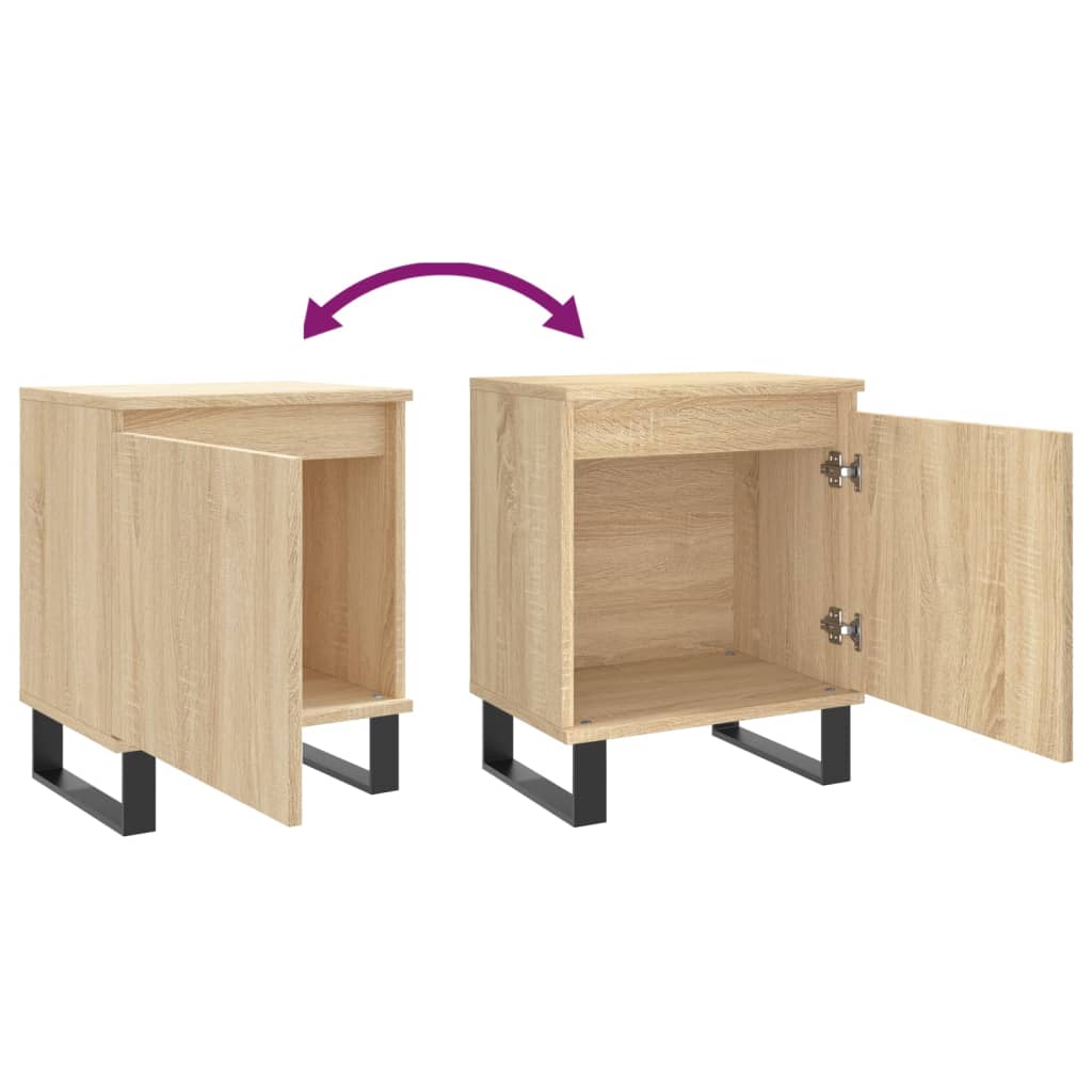 Nachtkastjes 2 st 40x30x50 cm bewerkt hout sonoma eikenkleurig Nachtkastjes | Creëer jouw Trendy Thuis | Gratis bezorgd & Retour | Trendy.nl