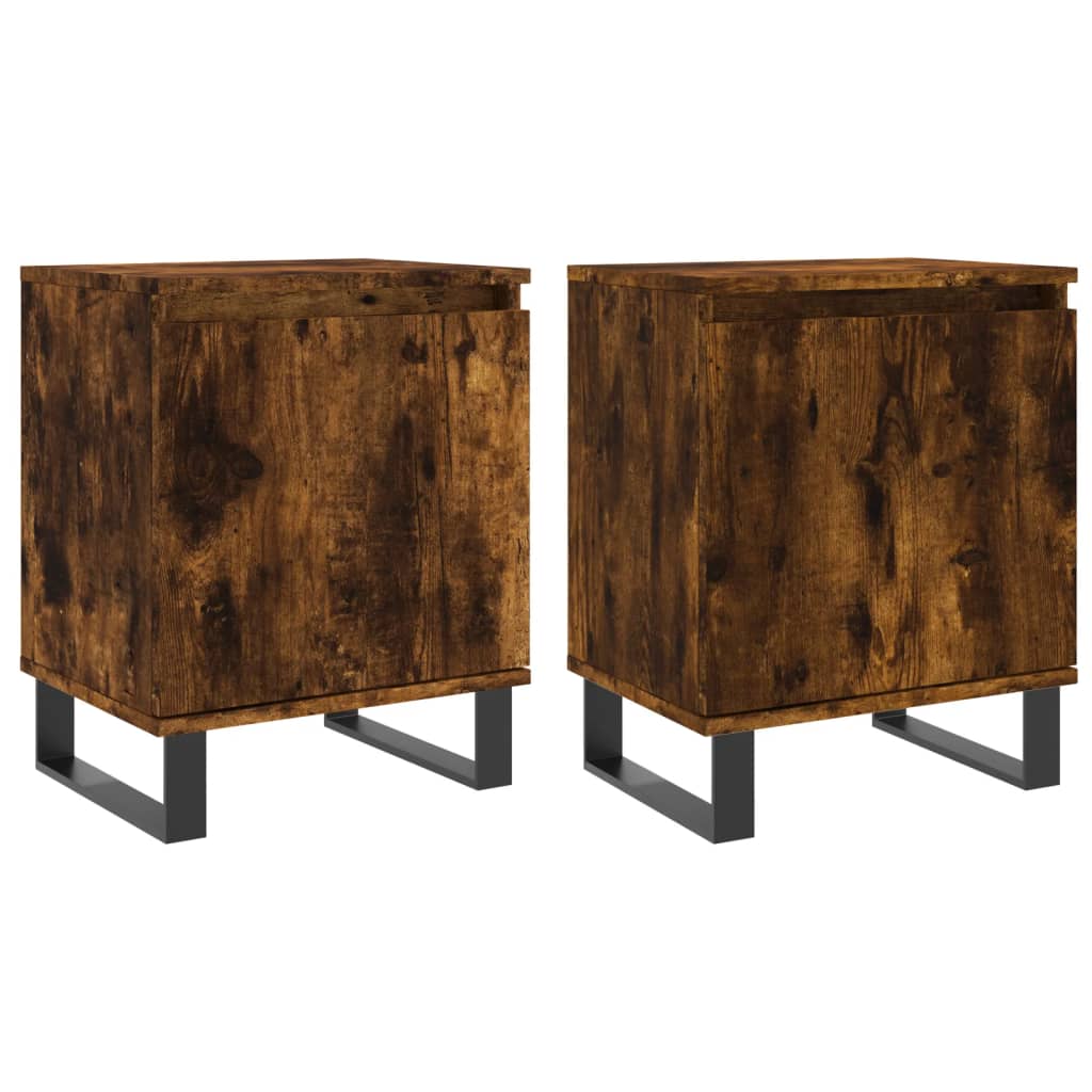 Nachtkastjes 2 st 40x30x50 cm bewerkt hout gerookt eikenkleurig Nachtkastjes | Creëer jouw Trendy Thuis | Gratis bezorgd & Retour | Trendy.nl