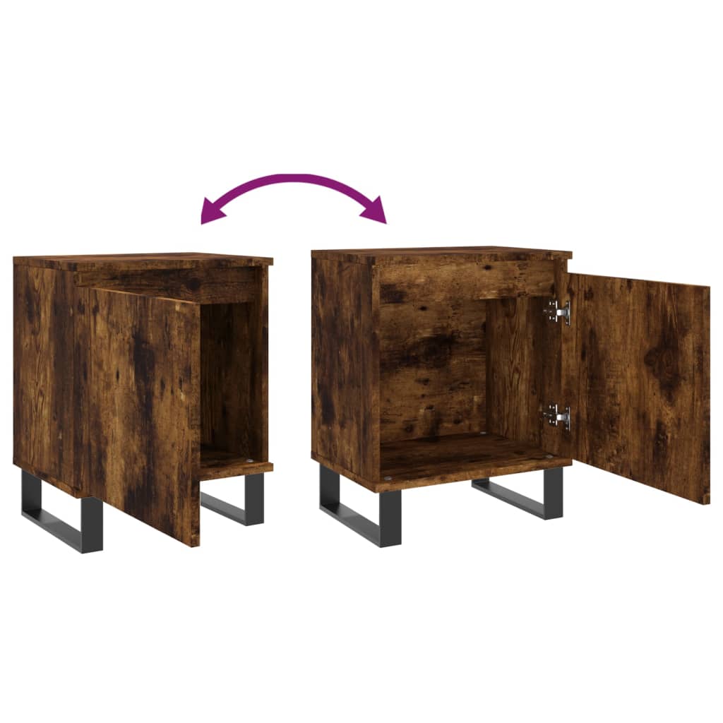 Nachtkastjes 2 st 40x30x50 cm bewerkt hout gerookt eikenkleurig Nachtkastjes | Creëer jouw Trendy Thuis | Gratis bezorgd & Retour | Trendy.nl