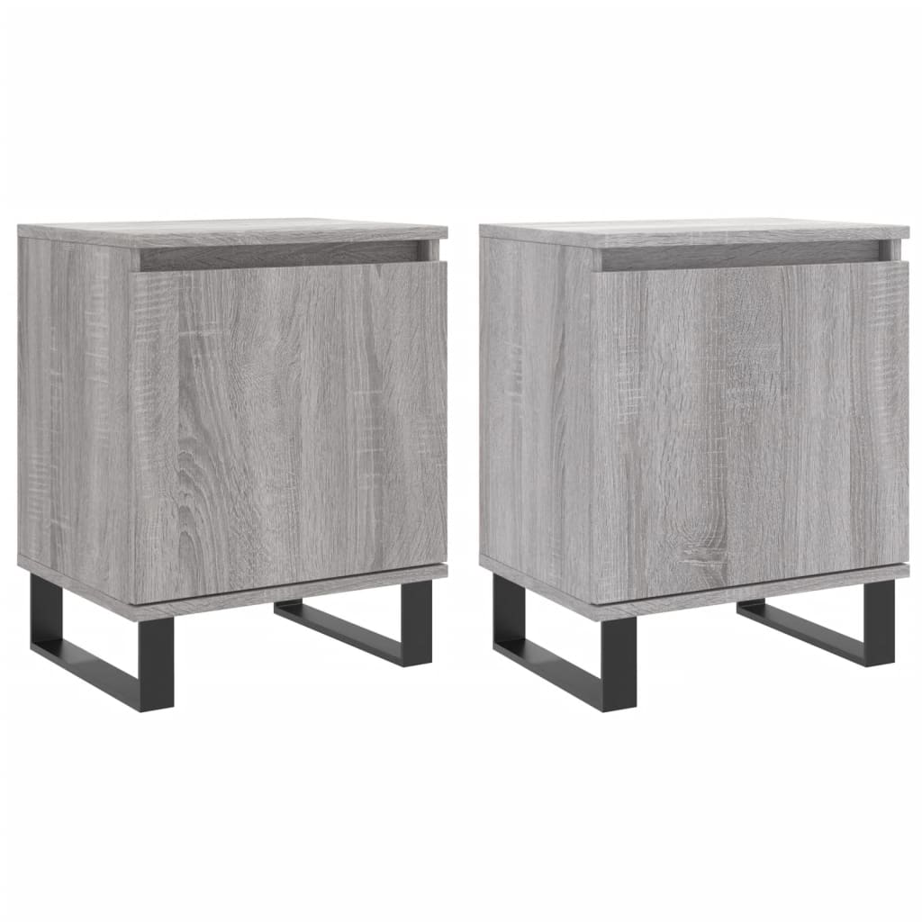 Nachtkastjes 2 st 40x30x50 cm bewerkt hout grijs sonoma eiken Nachtkastjes | Creëer jouw Trendy Thuis | Gratis bezorgd & Retour | Trendy.nl