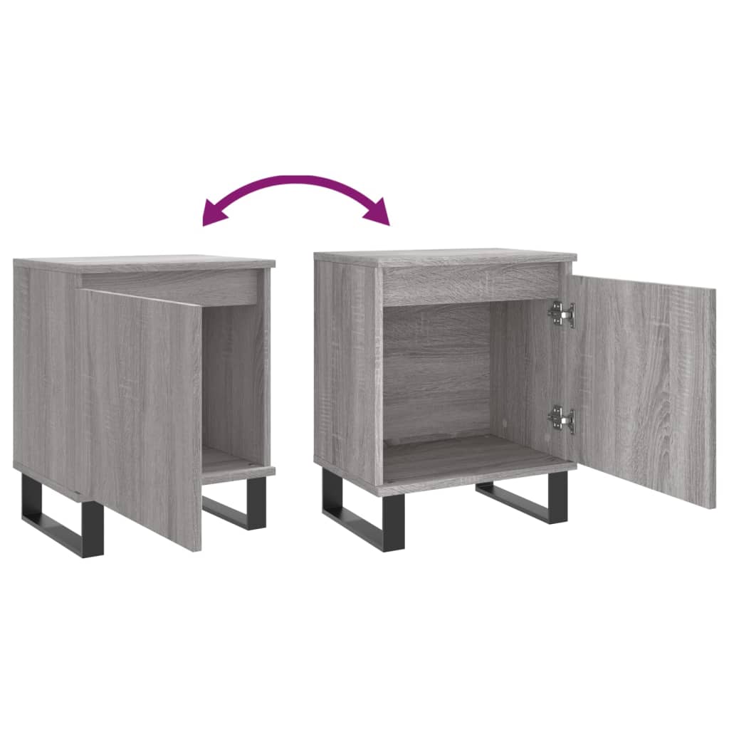 Nachtkastjes 2 st 40x30x50 cm bewerkt hout grijs sonoma eiken Nachtkastjes | Creëer jouw Trendy Thuis | Gratis bezorgd & Retour | Trendy.nl