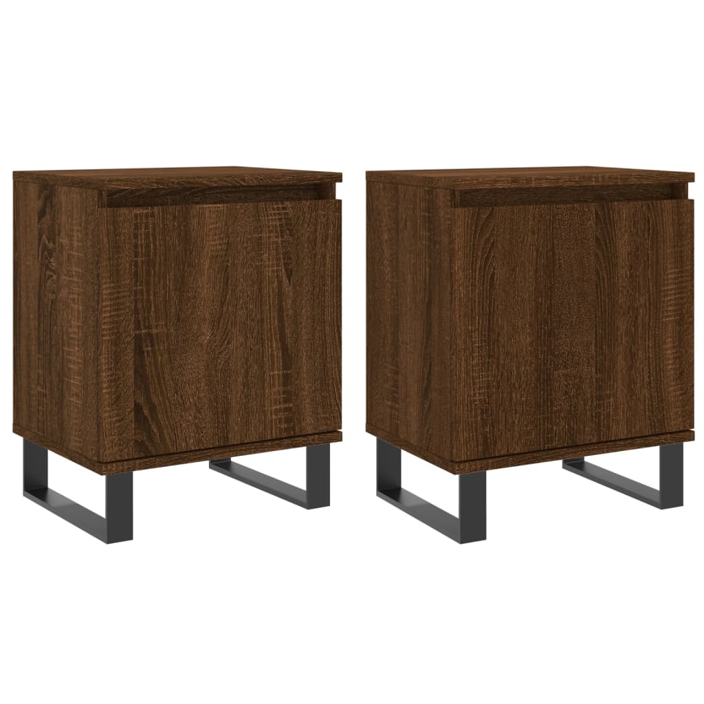 Nachtkastjes 2 st 40x30x50 cm bewerkt hout bruin eikenkleur Nachtkastjes | Creëer jouw Trendy Thuis | Gratis bezorgd & Retour | Trendy.nl