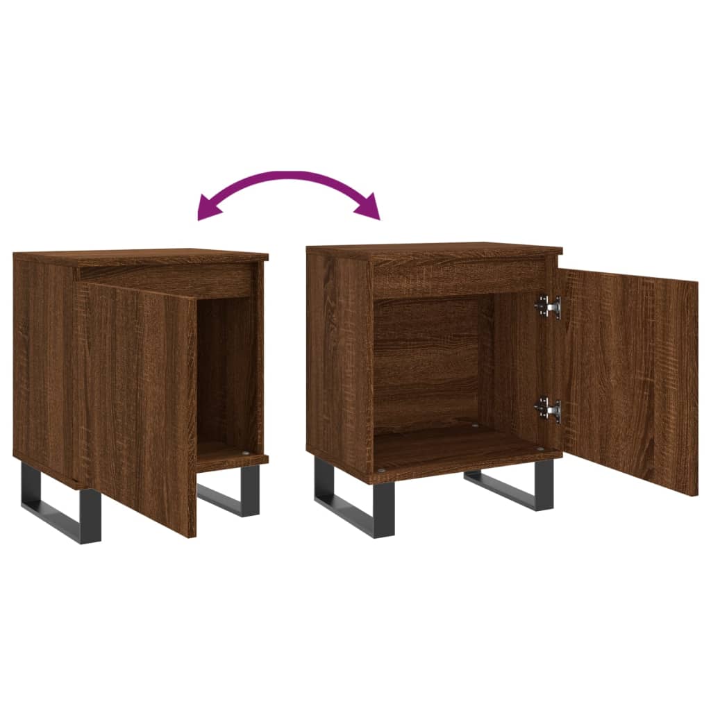 Nachtkastjes 2 st 40x30x50 cm bewerkt hout bruin eikenkleur Nachtkastjes | Creëer jouw Trendy Thuis | Gratis bezorgd & Retour | Trendy.nl