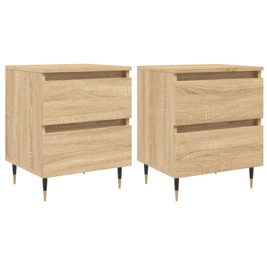 Nachtkastjes 2 st 40x35x50 cm sonoma eikenkleurig Nachtkastjes | Creëer jouw Trendy Thuis | Gratis bezorgd & Retour | Trendy.nl