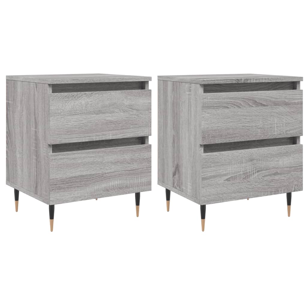 Nachtkastjes 2 st 40x35x50 cm bewerkt hout grijs sonoma eiken Nachtkastjes | Creëer jouw Trendy Thuis | Gratis bezorgd & Retour | Trendy.nl