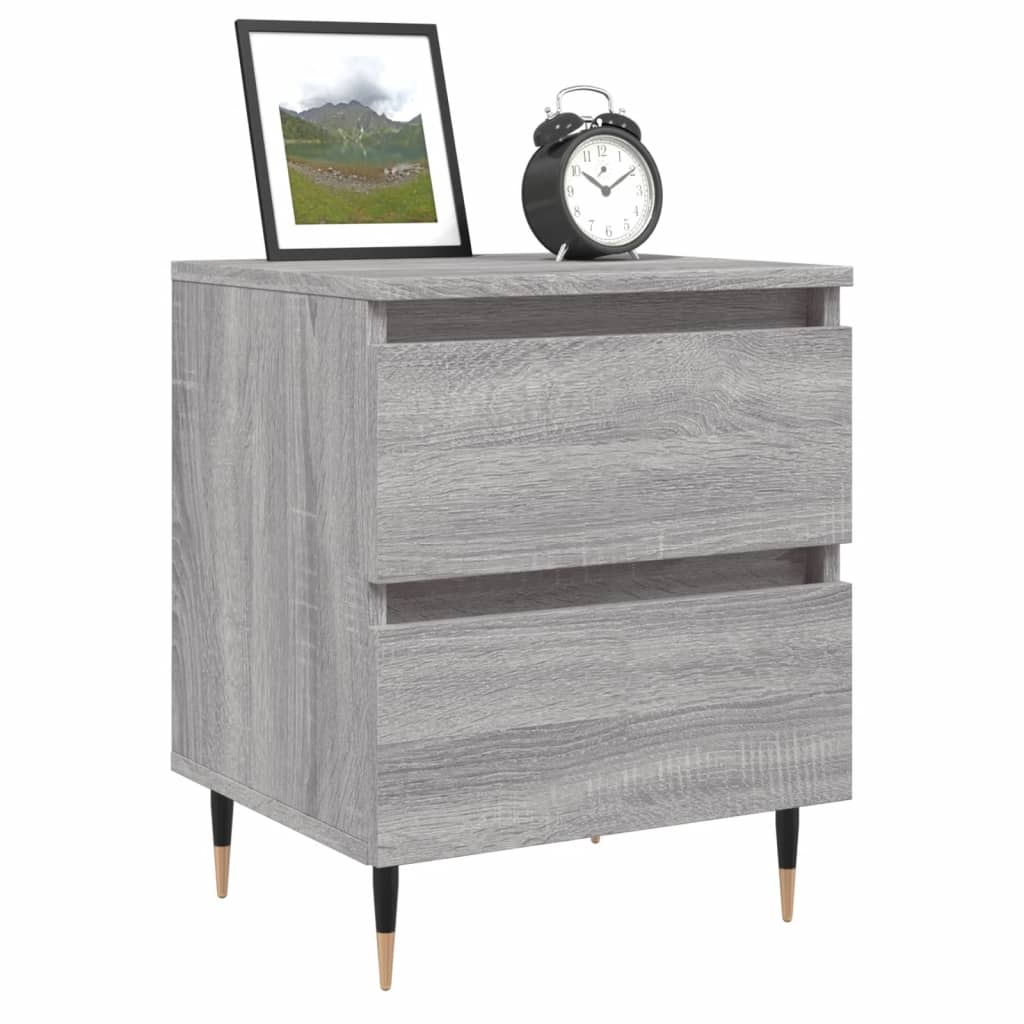 Nachtkastjes 2 st 40x35x50 cm bewerkt hout grijs sonoma eiken Nachtkastjes | Creëer jouw Trendy Thuis | Gratis bezorgd & Retour | Trendy.nl