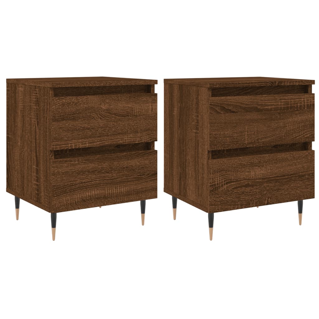 Nachtkastjes 2 st 40x35x50 cm bewerkt hout bruin eikenkleur Nachtkastjes | Creëer jouw Trendy Thuis | Gratis bezorgd & Retour | Trendy.nl