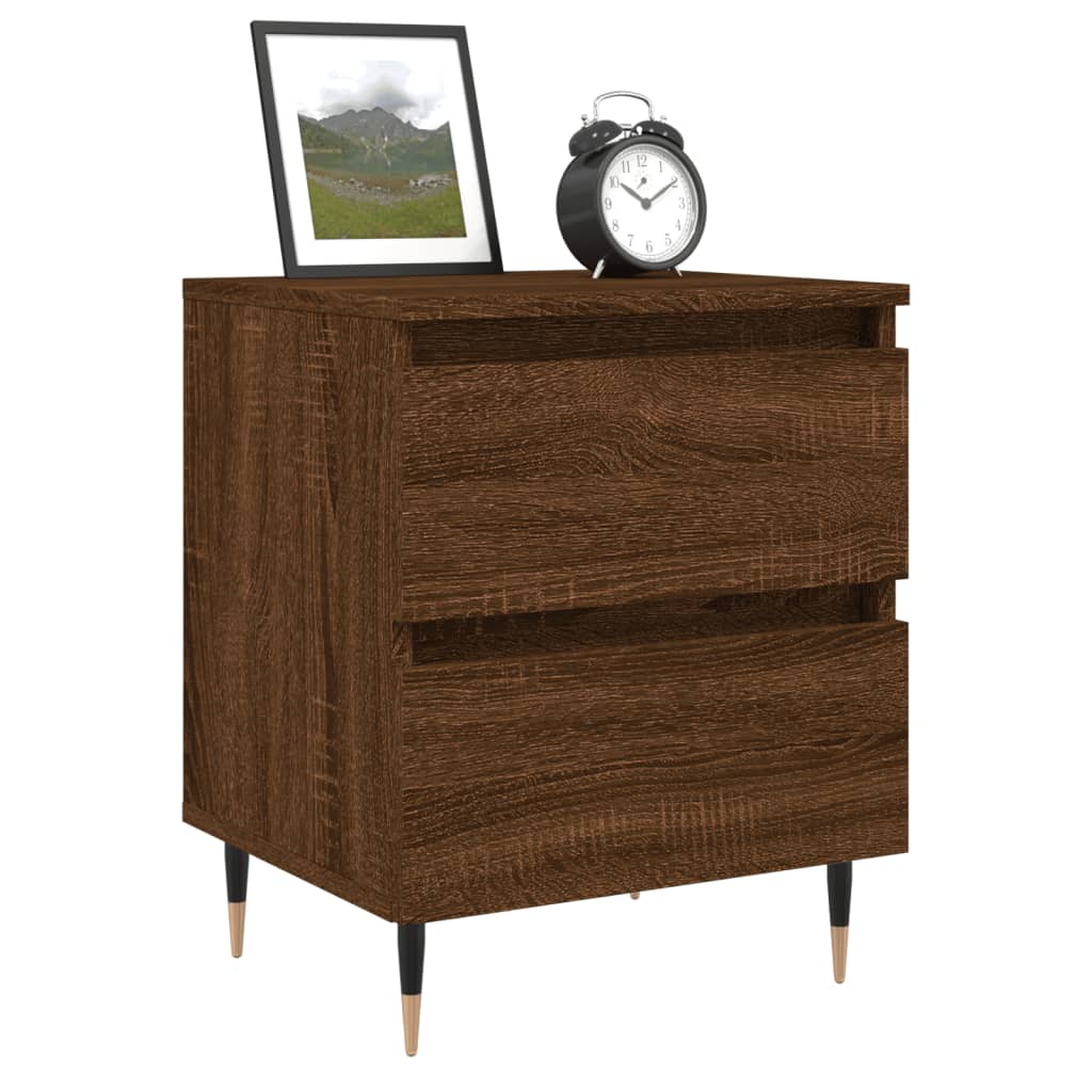 Nachtkastjes 2 st 40x35x50 cm bewerkt hout bruin eikenkleur Nachtkastjes | Creëer jouw Trendy Thuis | Gratis bezorgd & Retour | Trendy.nl