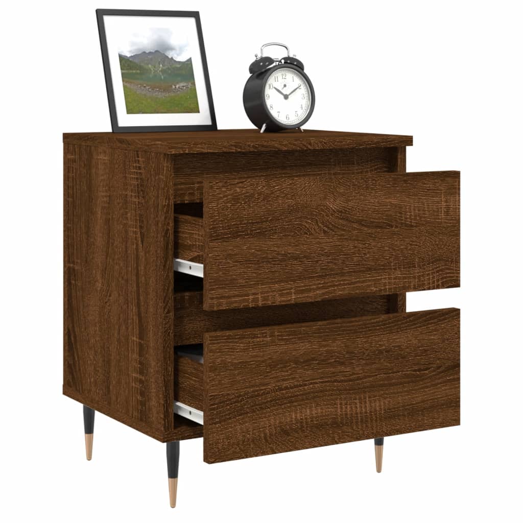 Nachtkastjes 2 st 40x35x50 cm bewerkt hout bruin eikenkleur Nachtkastjes | Creëer jouw Trendy Thuis | Gratis bezorgd & Retour | Trendy.nl