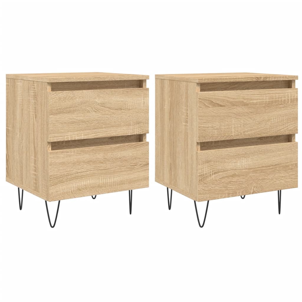 Nachtkastjes 2 st 40x35x50 cm sonoma eikenkleurig Nachtkastjes | Creëer jouw Trendy Thuis | Gratis bezorgd & Retour | Trendy.nl