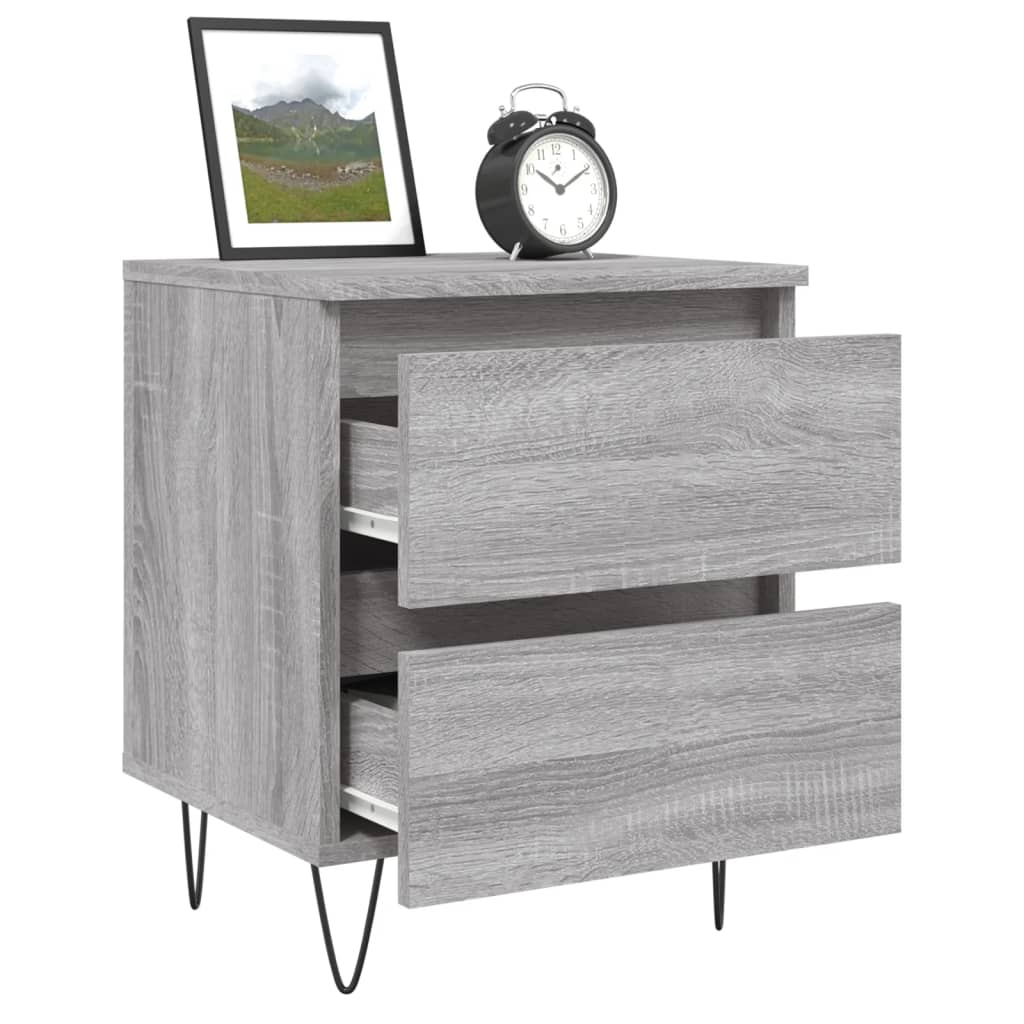 Nachtkastjes 2 st 40x35x50 cm bewerkt hout grijs sonoma eiken Nachtkastjes | Creëer jouw Trendy Thuis | Gratis bezorgd & Retour | Trendy.nl