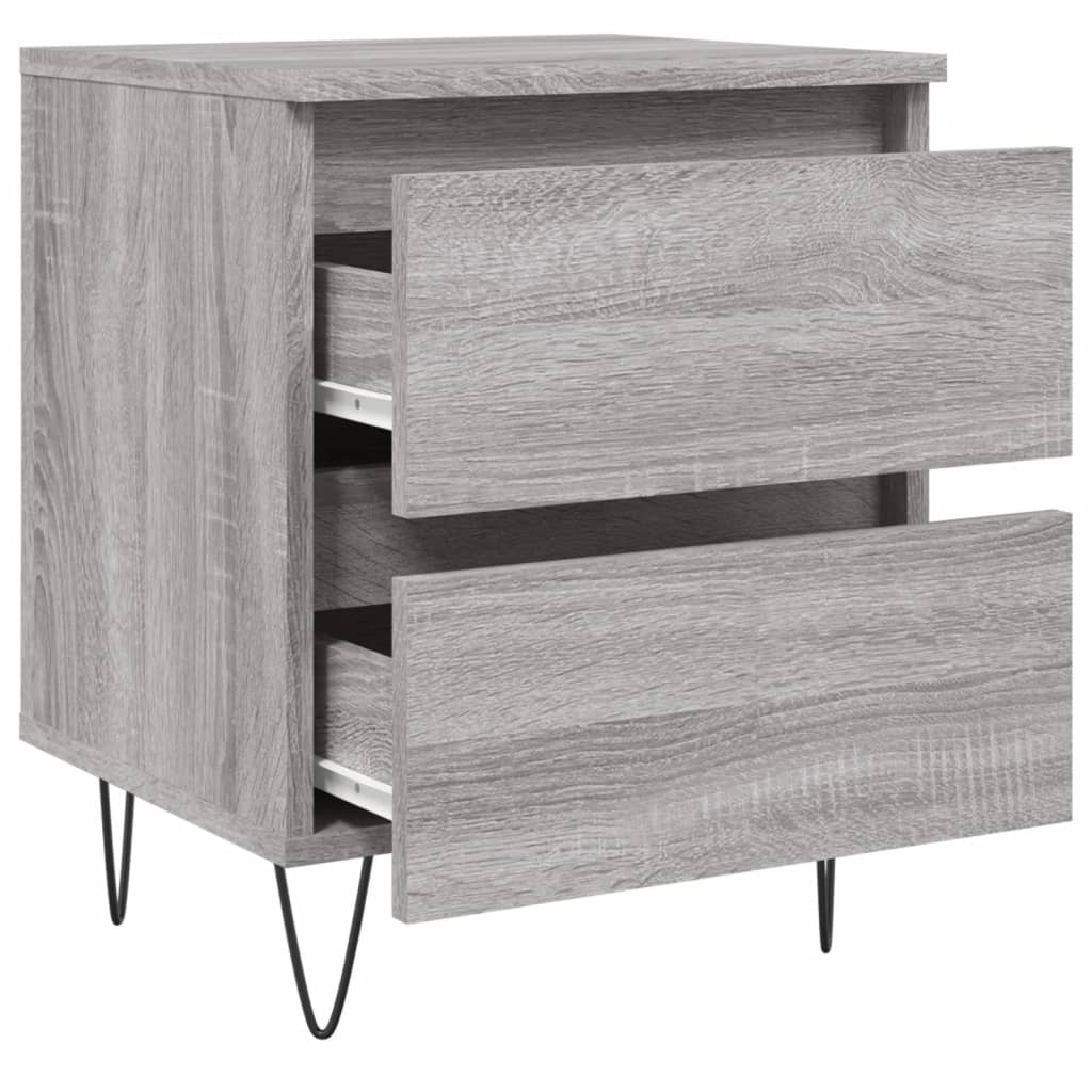 Nachtkastjes 2 st 40x35x50 cm bewerkt hout grijs sonoma eiken Nachtkastjes | Creëer jouw Trendy Thuis | Gratis bezorgd & Retour | Trendy.nl