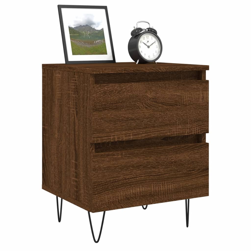 Nachtkastjes 2 st 40x35x50 cm bewerkt hout bruin eikenkleur Nachtkastjes | Creëer jouw Trendy Thuis | Gratis bezorgd & Retour | Trendy.nl