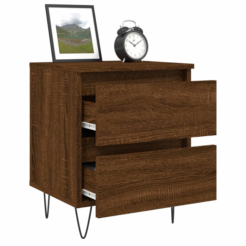 Nachtkastjes 2 st 40x35x50 cm bewerkt hout bruin eikenkleur Nachtkastjes | Creëer jouw Trendy Thuis | Gratis bezorgd & Retour | Trendy.nl