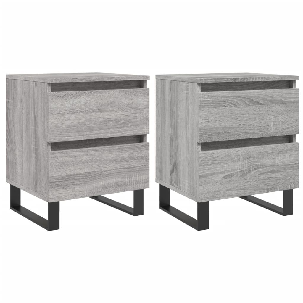 Nachtkastjes 2 st 40x35x50 cm bewerkt hout grijs sonoma eiken Nachtkastjes | Creëer jouw Trendy Thuis | Gratis bezorgd & Retour | Trendy.nl