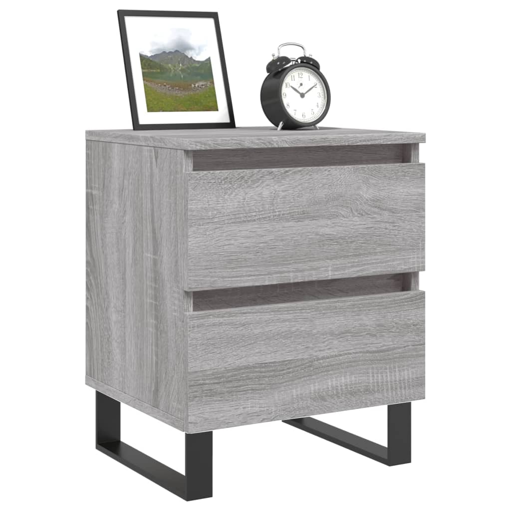 Nachtkastjes 2 st 40x35x50 cm bewerkt hout grijs sonoma eiken Nachtkastjes | Creëer jouw Trendy Thuis | Gratis bezorgd & Retour | Trendy.nl