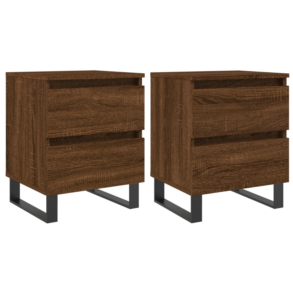 Nachtkastjes 2 st 40x35x50 cm bewerkt hout bruin eikenkleur Nachtkastjes | Creëer jouw Trendy Thuis | Gratis bezorgd & Retour | Trendy.nl