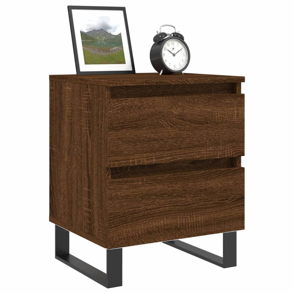 Nachtkastjes 2 st 40x35x50 cm bewerkt hout bruin eikenkleur Nachtkastjes | Creëer jouw Trendy Thuis | Gratis bezorgd & Retour | Trendy.nl