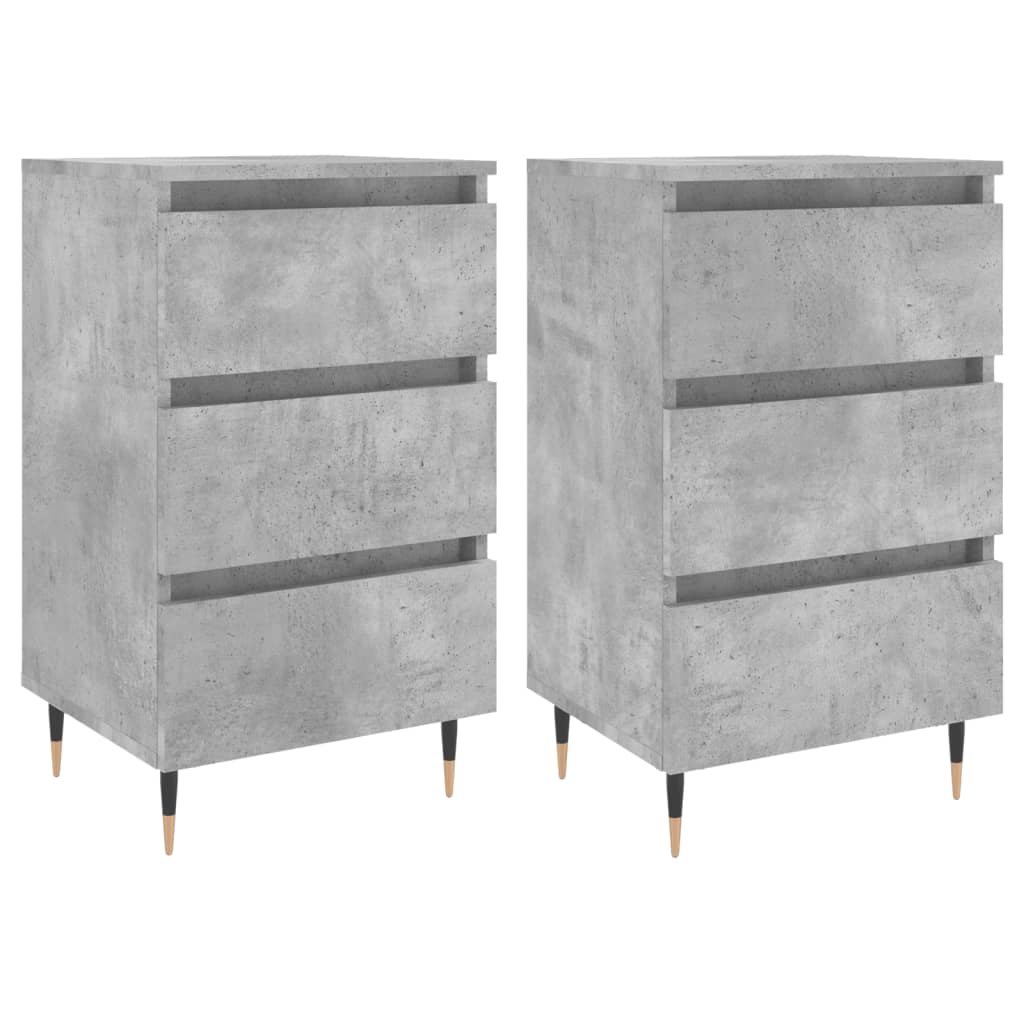 Nachtkastjes 2 st 40x35x69 cm bewerkt hout betongrijs Nachtkastjes | Creëer jouw Trendy Thuis | Gratis bezorgd & Retour | Trendy.nl