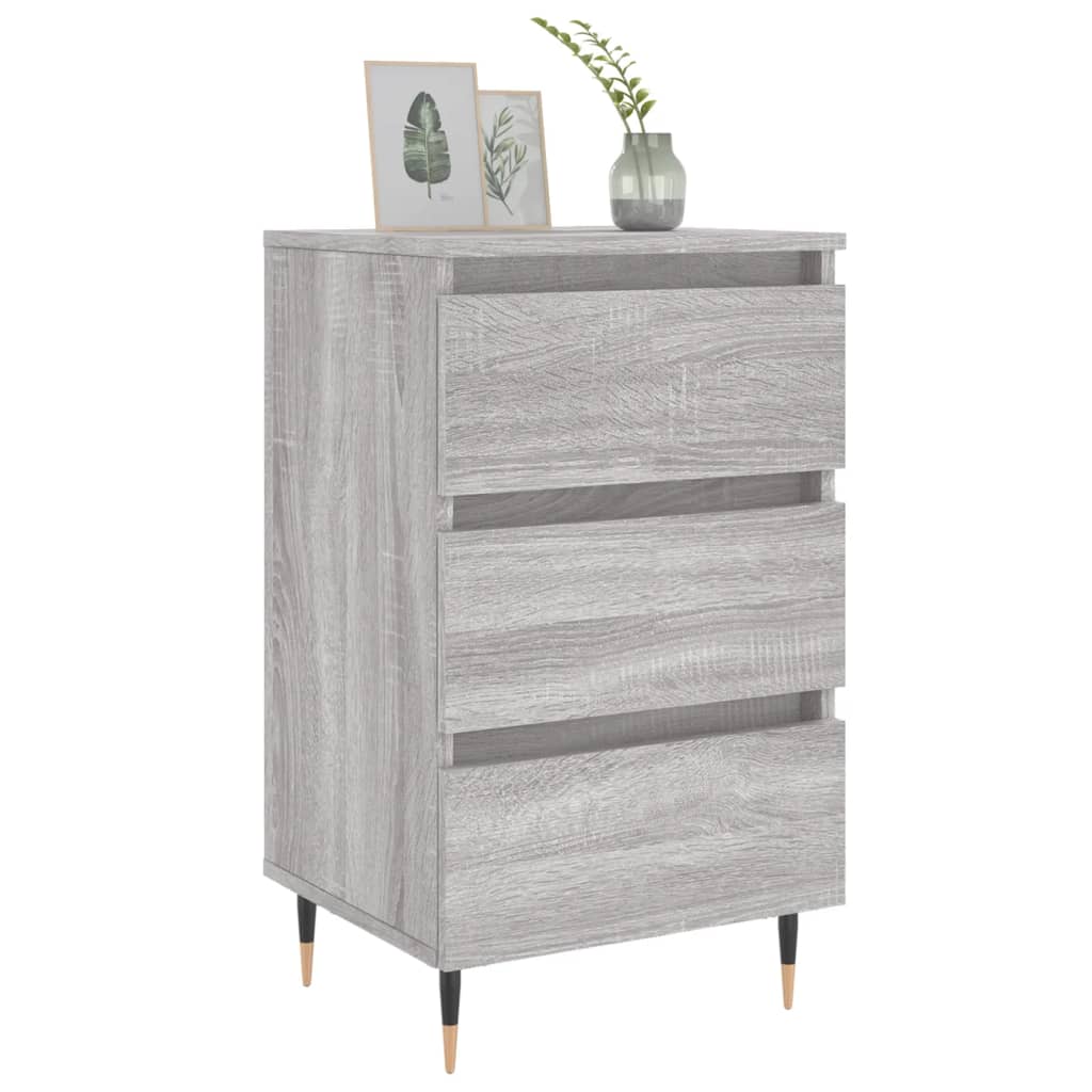 Nachtkastje 40x35x69 cm bewerkt hout grijs sonoma eikenkleurig Nachtkastjes | Creëer jouw Trendy Thuis | Gratis bezorgd & Retour | Trendy.nl